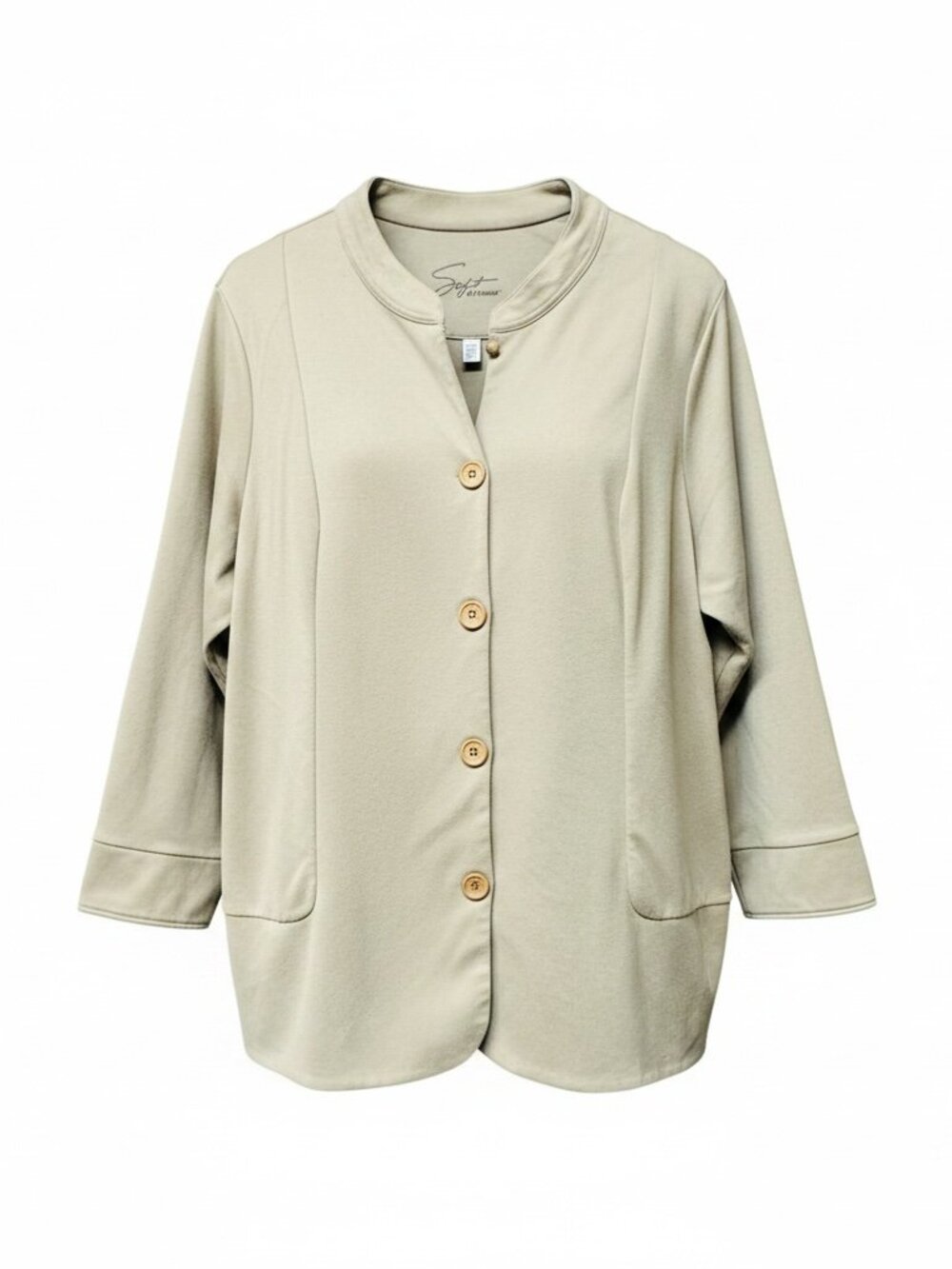 Avenue Women’s Plus Size 30/32 4X Taupe Blazer Jacket Button Front Lightweight